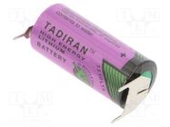 Battery: lithium (LTC); 2/3AA,2/3R6; 3.6V; 1500mAh; Ø14.7x33.5mm TADIRAN