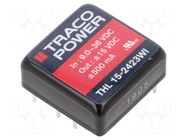 Converter: DC/DC; 15W; Uin: 9÷36VDC; Uout: 15VDC; Uout2: -15VDC; THT TRACO POWER