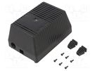 Enclosure: for power supplies; X: 97mm; Y: 137mm; Z: 67mm; ABS; black MASZCZYK