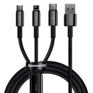 Baseus Tungsten 3in1 cable USB - USB Type C / Lightning / micro USB 3.5 A 1.5 m black (CAMLTWJ-01), Baseus