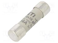 Fuse: fuse; gPV; 16A; 1000VDC; cylindrical; 10.3x38mm ETI POLAM