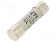 Fuse: fuse; 1A; 1000VDC; gPV; cylindrical; 10.3x38mm ETI POLAM