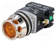 Switch: push-button; 30mm; Stabl.pos: 1; NC + NO; yellow; 24V; IP56 PROMET