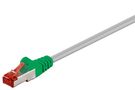 CAT 6 Crossover Patch Cable, S/FTP (PiMF), grey, green, 2 m, grey-green - copper conductor (CU), halogen-free cable sheath (LSZH)