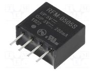 Converter: DC/DC; 1W; Uin: 4.5÷5.5V; Uout: 5VDC; Iout: 200mA; SIP4 RECOM