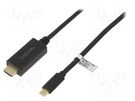 Adapter; HDMI plug,USB C plug; 1.8m; black; 32AWG; black LOGILINK