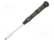 Screwdriver: precision; 6-angles socket; HEX 4mm; ESD; Xonic ESD C.K