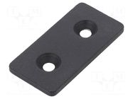 Flat bar; for profiles; with bore for countersunk screws; steel ELESA+GANTER