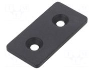 Flat bar; for profiles; with bore for countersunk screws; steel ELESA+GANTER