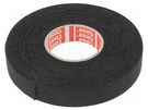 Tape: textile; W: 15mm; L: 25m; Thk: 260um; Automotive; rubber; black TESA