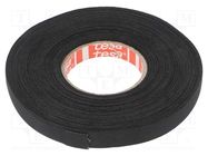 Tape: textile; W: 9mm; L: 25m; Thk: 0.26mm; Automotive; acrylic; black TESA