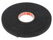 Tape: textile; W: 9mm; L: 50m; Thk: 0.26mm; Automotive; acrylic; black TESA