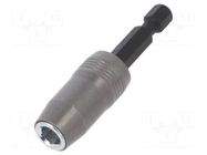 Holder; 1/4"; Overall len: 60mm; Mounting: 1/4" (E6,3mm) WIHA