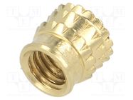 Threaded insert; brass; M5; BN 37885; L: 6.6mm; for plastic TAPPEX