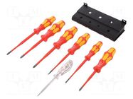 Kit: screwdrivers; insulated,slim; 1kVAC; PZ2/SL; 7pcs. WERA