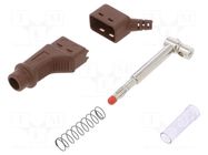 Connector: 4mm banana; plug; 32A; 600V; brown; 2.5mm2 STÄUBLI