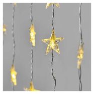 LED Christmas curtain – stars, 120x90 cm, indoor, warm white, timer, EMOS