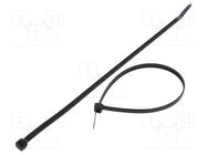 Cable tie; L: 250mm; W: 4.8mm; polyamide; 222N; black; Ømax: 66mm FIX&FASTEN