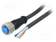 Connection lead; M12; PIN: 5; straight; 10m; plug; 125VAC; 4A; Y; IP67 SICK