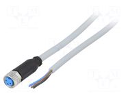 Cable: for sensors/automation; M8; PIN: 3; straight; 2m; plug; 60VDC SICK