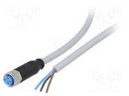 Connection lead; M8; PIN: 3; straight; 10m; plug; 60VAC; 4A; Y; IP67 SICK