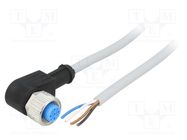 Connection lead; M12; PIN: 4; angled; 2m; plug; 250VAC; 4A; -30÷80°C SICK