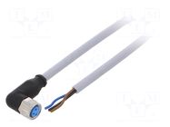 Cable: for sensors/automation; M8; PIN: 3; angled; 2m; plug; 60VDC SICK