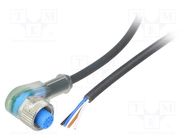 Connection lead; M12; PIN: 4; angled; 5m; plug; 4A; Y; -40÷80°C; IP67 SICK