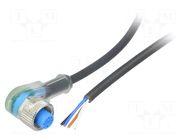 Cable: for sensors/automation; M12; PIN: 4; angled; 5m; plug; 4A; Y SICK