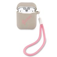 Guess GUACA2LSVSGP AirPods cover gray pink/grey pink Silicone Vintage, Guess