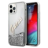 Guess GUHCP12LGLVSSI iPhone 12 Pro Max 6.7&quot; silver/silver hardcase Glitter Vintage Script, Guess