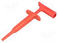 Clip-on probe; hook type; 15A; 1kVDC; red; Plating: nickel plated MUELLER ELECTRIC
