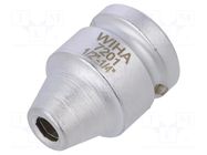 Adapter; Socket size-inch: 1/4"; 1/2"; Overall len: 35mm WIHA