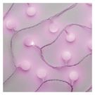 LED cherry light chain – 2.5 cm balls, 4 m, outdoor and indoor, pink, timer, EMOS