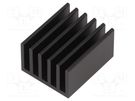 Heatsink: extruded; grilled; black; L: 25mm; W: 21mm; H: 14mm; 17.4K/W FISCHER ELEKTRONIK