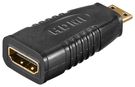 HDMI™ Adapter, gold-plated (4K @ 60 Hz), 1 pc. in polybag, black - HDMI™ female (Type A) > HDMI™ mini male (type C)