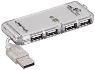 4-Port USB Hub USB 2.0 Hi-Speed, grey, 0.06 m - extends a USB-C™ port by four USB-A connections