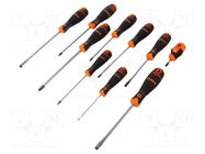 Kit: screwdrivers; square,Phillips,Pozidriv®,slot; BahcoFit BAHCO