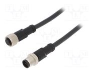 Cable: for sensors/automation; PIN: 12; M12-M12; 1m; plug; plug AMPHENOL LTW
