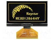 Display: OLED; graphical; 2.42"; 128x64; Dim: 60.5x37x2.15mm RAYSTAR OPTRONICS