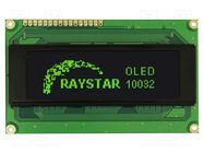 Display: OLED; graphical; 100x32; Dim: 98x60x10mm; green; PIN: 16 