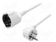 Extension lead; Sockets: 1; white; 3m; 16A LOGILINK