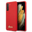 Guess GUHCS21MLSLMGRE S21+ G996 red/red hardcase Silicone Script Metal Logo, Guess