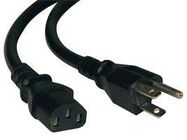 PWR CORD, NEMA 5-15P/IEC C13, 12FT, 15A