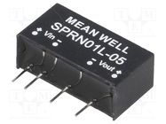 Converter: DC/DC; 1W; Uin: 4.75÷5.5V; Uout: 5VDC; Iout: 0÷200mA; SIP6 MEAN WELL