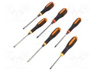 Kit: screwdrivers; assisted with a key; Phillips,slot; ERGO® BAHCO