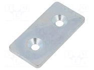 Flat bar; for profiles; with bore for countersunk screws; steel ELESA+GANTER