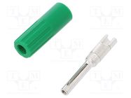 Connector: 4mm banana; plug; 10A; 50VDC; green; non-insulated DELTRON