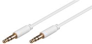 3.5 mm Jack Connector Cable, gold-plated, 1 m, white - 3.5 mm male (3-pin, stereo) > 3.5 mm male (3-pin, stereo)