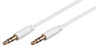 3.5 mm Jack Connector Cable, gold-plated, 1.5 m, white - 3.5 mm male (3-pin, stereo) > 3.5 mm male (3-pin, stereo)